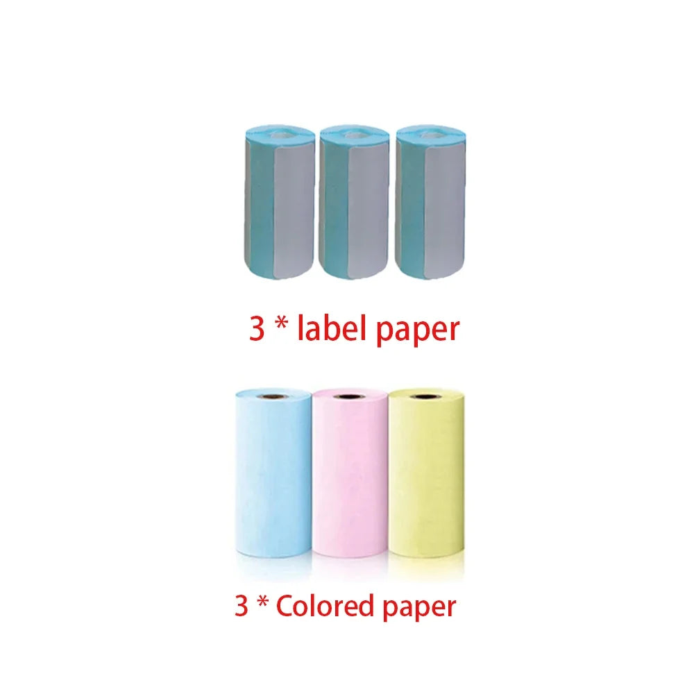 Mini Printer Paper Self-adhesive Thermal Papers HD Color Label Printers Wireless Label printer Inkless Printing Universal 57mm