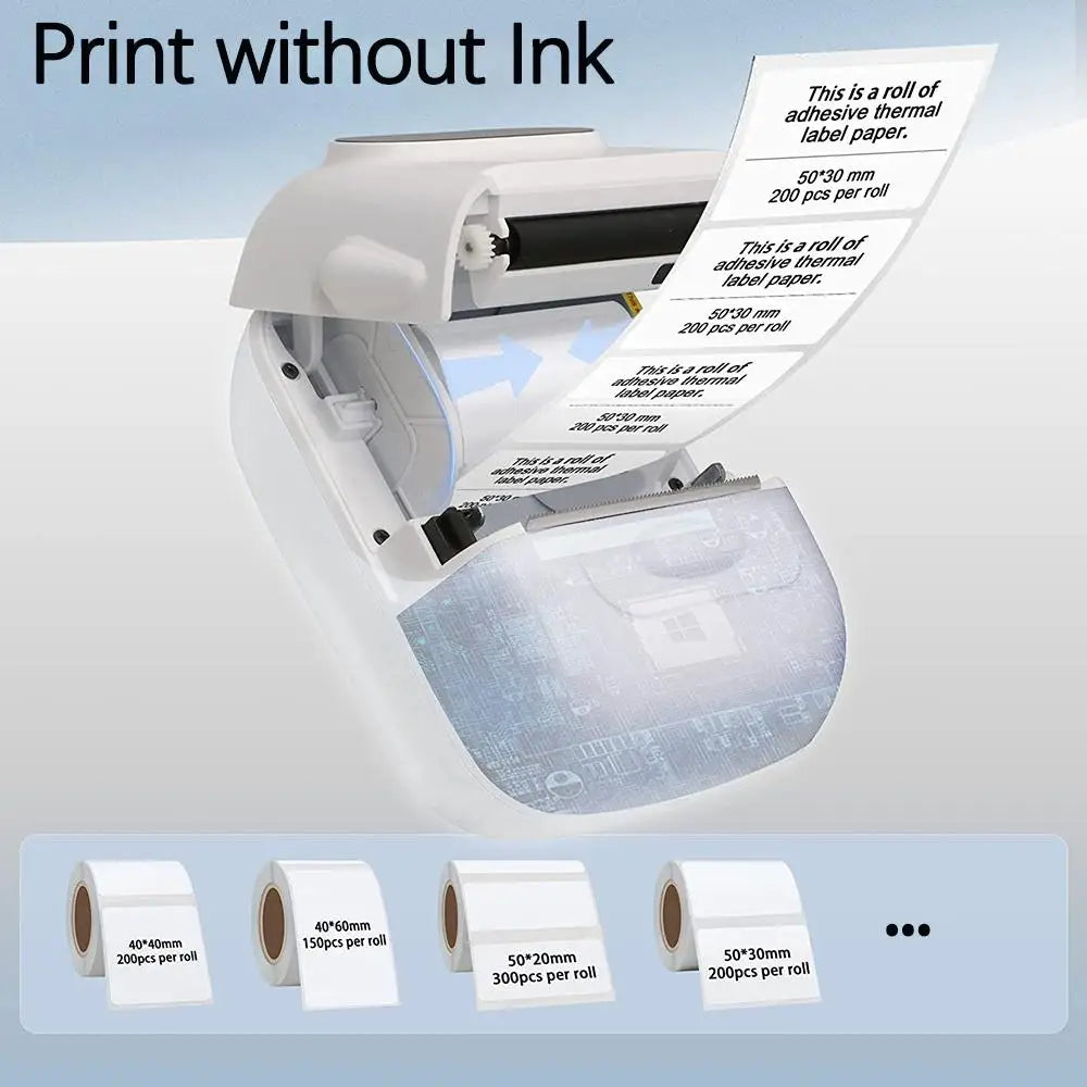 Mini Thermal Label Printer P50 12-57mm Portable Tag Printer Inkless Wireless Labeling Machine Pocket Adheisve Sticker Printer