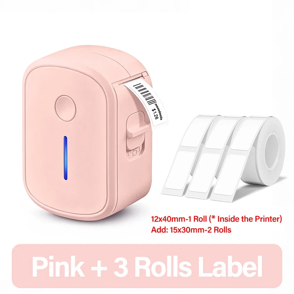 Mini Portable Label Printer Bluetooth Inkless Self-adhesive Labels Thermal Printer Sticker Maker Adhesive Mini Labeling Machine