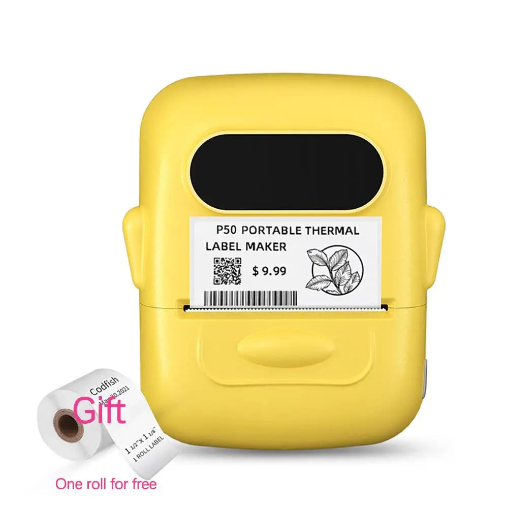 Mini Thermal Label Printer P50 12-57mm Portable Tag Printer Inkless Wireless Labeling Machine Pocket Adheisve Sticker Printer