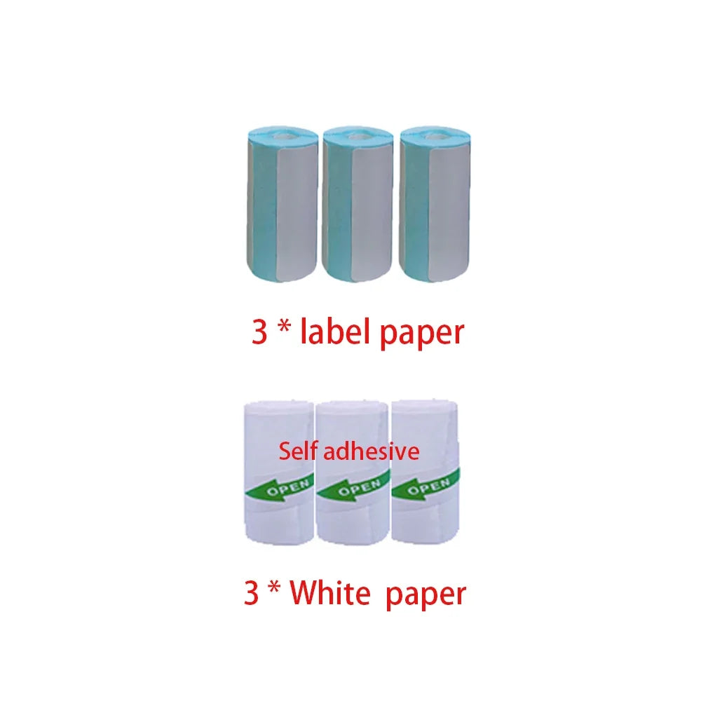 Mini Printer Paper Self-adhesive Thermal Papers HD Color Label Printers Wireless Label printer Inkless Printing Universal 57mm