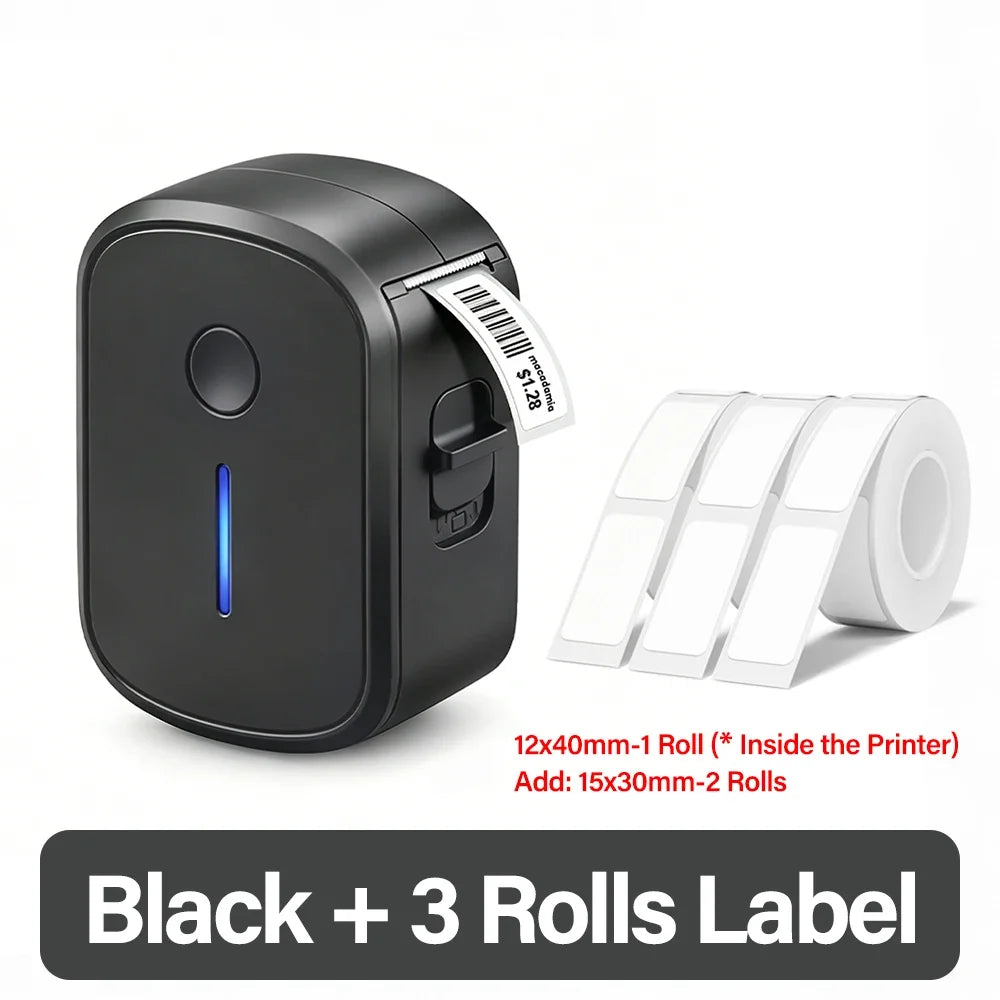 Mini Portable Label Printer Bluetooth Inkless Self-adhesive Labels Thermal Printer Sticker Maker Adhesive Mini Labeling Machine