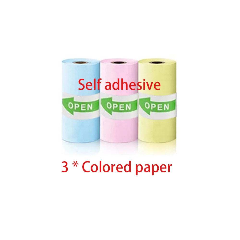 Mini Printer Paper Self-adhesive Thermal Papers HD Color Label Printers Wireless Label printer Inkless Printing Universal 57mm